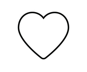 Vector illustration of heart icon, love icon, black filled icon on isloated white background.