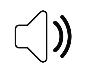 Vector illustration of volume icon, volume icon, outline icon, flat design concept on isolated background.