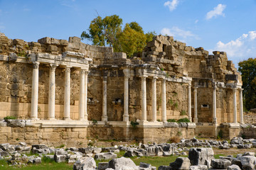 Fototapeta na wymiar Ruins at Side in Antalya, Turkey