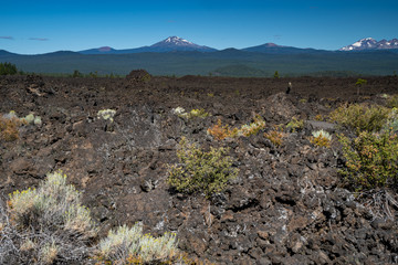 The barren volcanic landscape of Newberry Volcano National Monument in Oregon