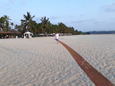 Mobor beach in Goa, tropical beach with paradise,  Beautiful Arabian sea beach in Goa, Goa beach, tropical beach, white sands beach. 