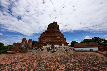 Wat Thammikarat ancient temple built before foundation of Ayutthaya one of a famous travel place in Ayutthaya Historical Park