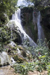 Fototapeta na wymiar waterfalls and rocks