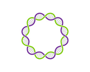 Obraz premium Circular DNA with science logo