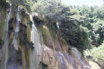 waterfalls and rocks