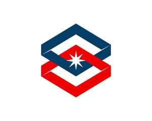 Abstract infinity box with star inside