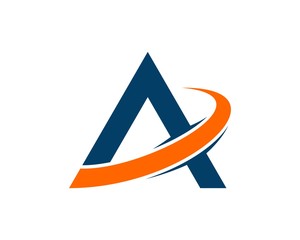 Abstract triangle shape with swoosh