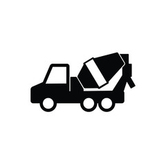 Cement mixer truck icon isolated vector on white background, sign and symbol 
