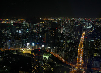 Fototapeta premium Amazing night view of Tokyo City - View from Tokyo Tower.