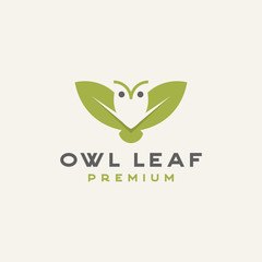 Owl leaf logo template