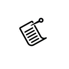 Pin on note paper icon isolated vector on white background, sign and symbol 