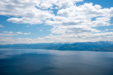View above big beautiful lake, Baikal lake, Russia.
Baikal landscapes.