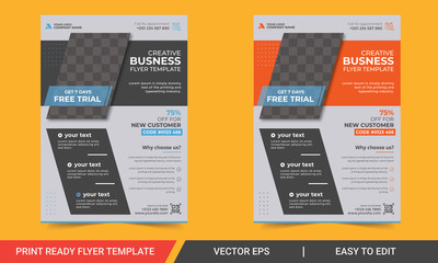 Print ready Business flyer template vector design, Company flyer, corporate banners, and leaflets. Business brochure cover flyer design a4 template.Business Flyer Layouts