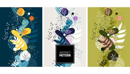 Abstract background with botanical elements