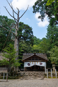 Main building of the inner shrine of Moto-Ise (Kotai) shrine in Fukuchiyama city, Kyoto, Japan