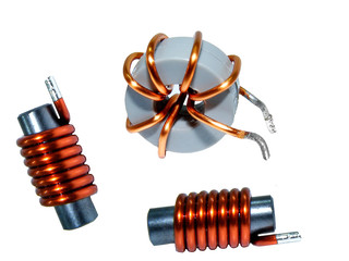 Inductors isolated on white background
