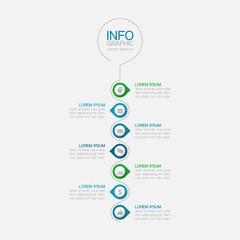 Vertical vector infographic template, 7 steps or options. Data presentation, business concept design for web, brochure, diagram.