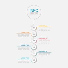 Vertical vector infographic template ,6 steps or options. Data presentation, business concept design for web, brochure, diagram.