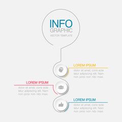 Vertical vector infographic template,  3 steps or options. Data presentation, business concept design for web, brochure, diagram.