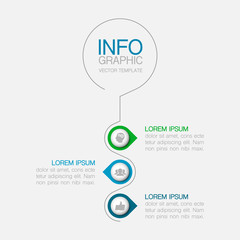 Vertical vector infographic template,  3 steps or options. Data presentation, business concept design for web, brochure, diagram.