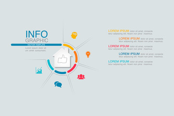 Vector iInfographic template for business, presentations, web design. Home, house, housing.