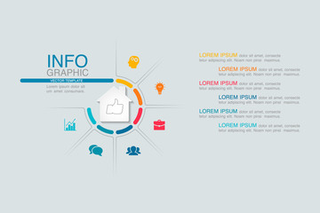 Vector iInfographic template for business, presentations, web design. Home, house, housing.