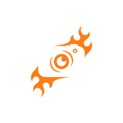 Fire Camera logo design vector template, Camera Photography logo concepts