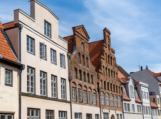 Fototapeta na wymiar historic old buildings in the city center of Lubeck