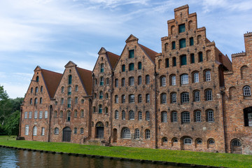 Fototapeta na wymiar historic old buildings in the city center of Lubeck