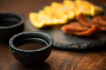 Mezcal oaxaca barro negro close up