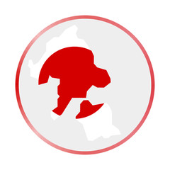 Aka Island icon. Shape of the island with Aka Island flag. Round sign with flag colors gradient ring. Superb vector illustration.