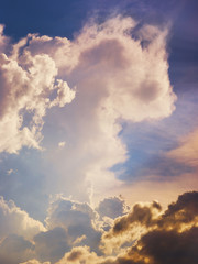 Beautiful cloudy sunset. Nature background