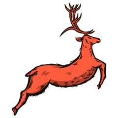 Illustration vector graphic of red deer, good for your design. 