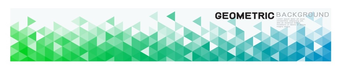 Geometric horizontal background with colorful gradient triangle pattern strip on below position and white space on top. Abstract background for business or corporate presentation. vector illustration