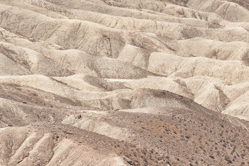 The Negev Desert. View of the limestone mountains of Qing gorge