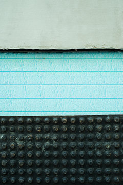 Photo levels of hydroisoation on fundation, construction concept.