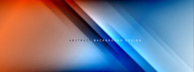 Motion concept neon shiny lines on liquid color gradients abstract backgrounds. Dynamic shadows and lights templates for text