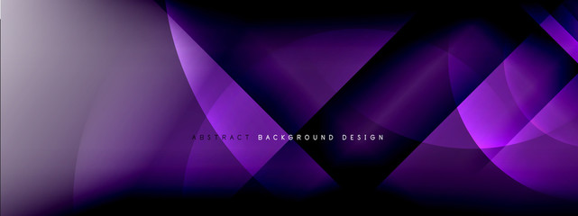 Vector abstract background - circle and cross on fluid gradient with shadows and light effects. Techno or business shiny design templates for text