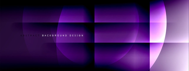 Vector abstract background - circle and cross on fluid gradient with shadows and light effects. Techno or business shiny design templates for text
