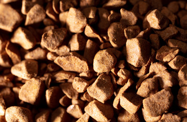 Close up of instant coffee granules as background.