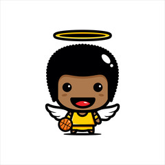 cute basketball player character vector design