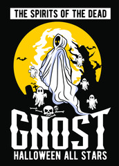 vector illustration of white ghost 