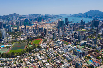 Top view of Hong Kong city