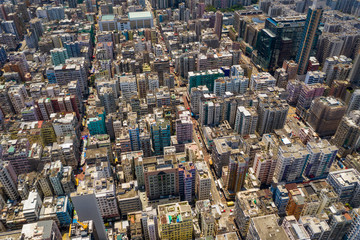 Obraz premium Top view of Hong Kong city