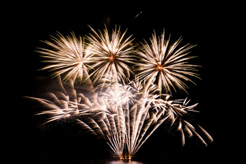 Colorful fireworks in black background