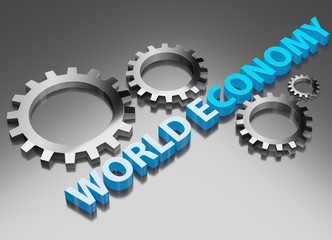 World economy concept 3D rendering wallpaper background