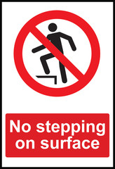 No stepping surface signs and symbols