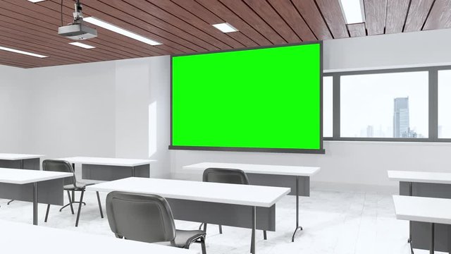 Classroom At The University with Green Screen