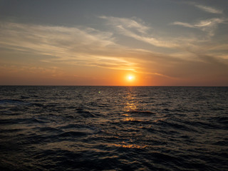 sunset in the sea