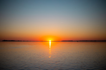 Lovely sunset lake sea sky water sun  